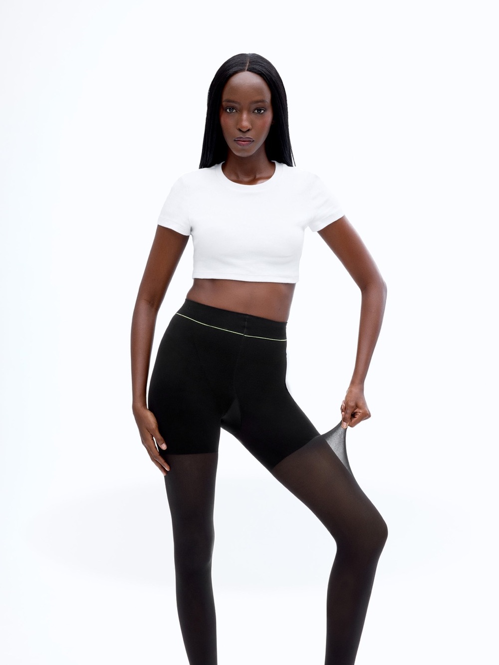 SHEERTEX Shaping Luxury Semi-Sheer Tights Black Medium 50 Denier Control Top